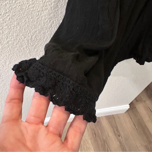 Hourglass Black Boho Maxi Dress Lace Trim Sleeveless Flowy Hem Plus Size 1X - Picture 9 of 12